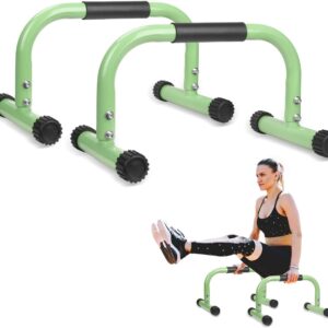 AmazeFan Parallettes Bars, Push Up Bars Strength Training For Handstands, Full Planche & Dips, Calisthenic, Gymnastic, [16.6x10x10in] Push Up Stands Handle for Floor Workouts Calisthenics Equipment