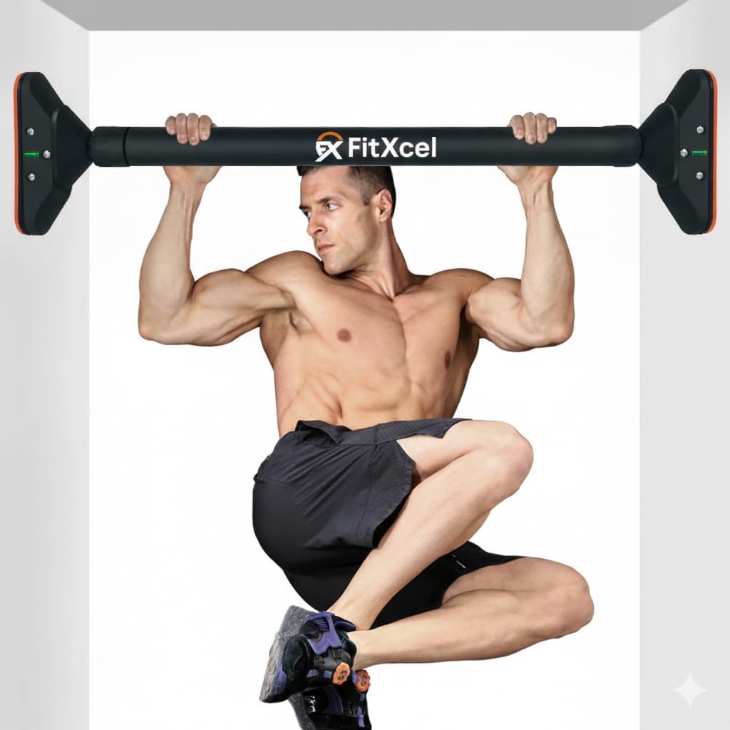 pull up barStrength Training Chin up Bar without Screws,Adjustable 28.34''-43.30'' Width Locking Mechanism Pull up Bar for Doorway,Max Load 440lbs for Home Gym Upper Body Workout, Non-slip