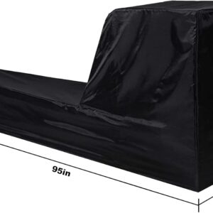 Fitness Rowing Machine Dust Cover 210D Oxford Fabric 95″ x 24″ x 40″ Black Rowing Waterproof Machine Cover Fitness Equipment Protector