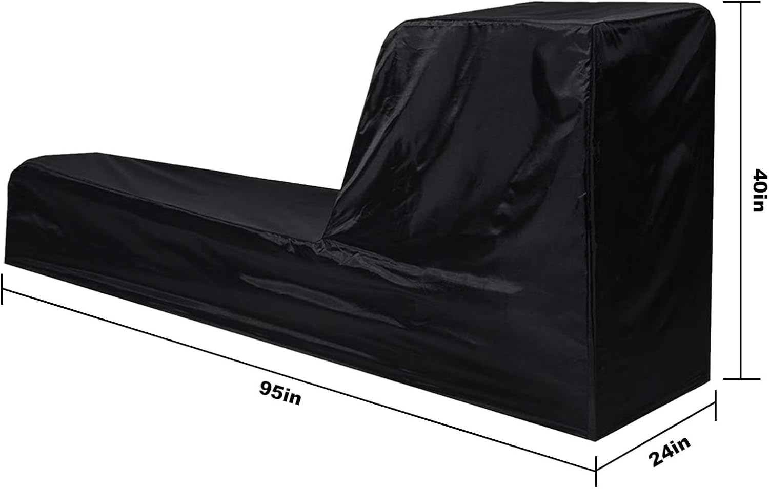 Fitness Rowing Machine Dust Cover 210D Oxford Fabric 95" x 24" x 40" Black Rowing Waterproof Machine Cover Fitness Equipment Protector - Image 2