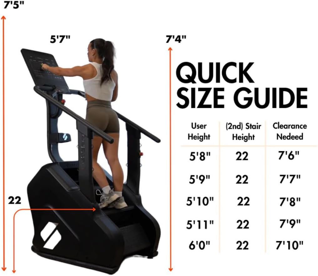 STEPR PRO Classic Stair Master with LED Touchscreen, Commercial Grade Stairmaster Machine for Home, 190 Steps/Min, Bluetooth Stepper Machine, Resistance Band Attachments, Mobile App, 400 lb Capacity - Image 7