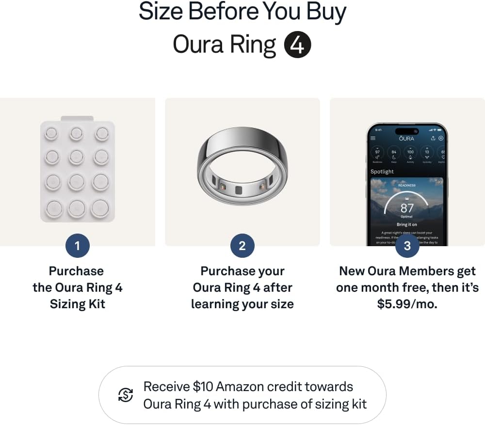 Oura Ring 4 - Silver - Size 8 - Size Before You Buy - Image 3