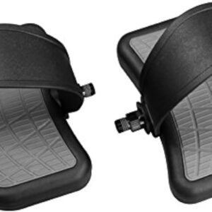 (Pair – L + R) Indoor Exercise Bike Pedals 9/16″ Shaft Thread | Large Heavy Duty Dual Side Footrest – W/Adjustable Ratchet Straps -Cybex Bikes OEM # AX-21383 aftermarket Replacement Pedals | by SBD