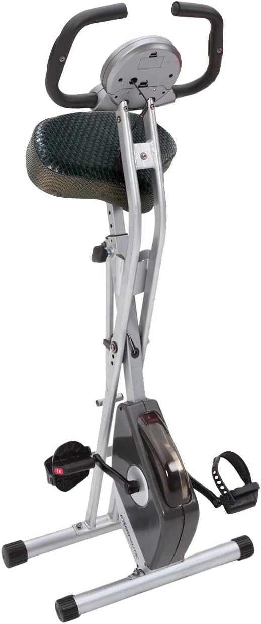 Exerpeutic Foldable Exercise Bike, 8 levels of Resistance Stationary Bicycle with Airsoft Seat, LCD Display to Track Distance, Calories, Time and Speed - Image 5