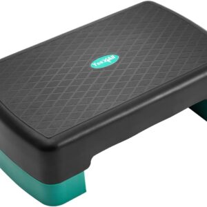 Yes4All 18.9″ Aerobic Exercise Step Platform with 2 Risers, Adjustable Height Workout Stepper 3″ 5.1″ for Home Gym