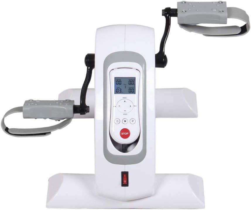 Confidence Fitness Motorized Electric Mini Exercise Bike V2 / Under Desk Pedal Exerciser - White/Grey - Image 4