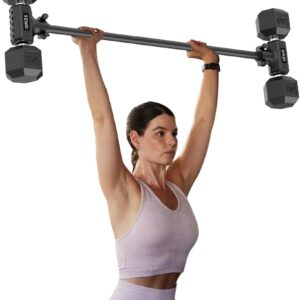 Dumbbell Converter by SEWD – Turn Dumbbells into Barbell Set – Adjustable Weights & Up to 220LB Capacity Barbell for Home Gym Full Body Workouts.