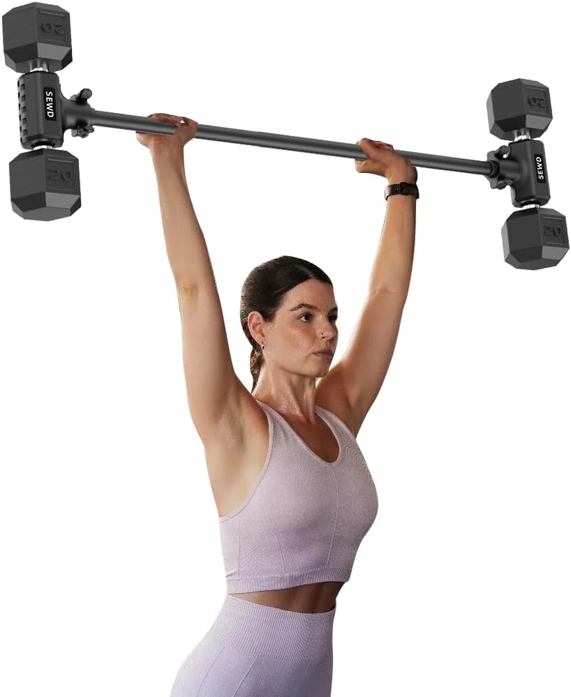 Dumbbell Converter by SEWD – Turn Dumbbells into Barbell Set – Adjustable Weights & Up to 220LB Capacity Barbell for Home Gym Full Body Workouts. - Image 2