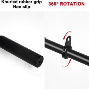 Pulldown Straight Bar Rotating Steel with Rubber Grips LAT Pull Down Handle for Pulley Cable Machine Triceps Training Rowing Machine Attachment for Home Gym Strength Exercise