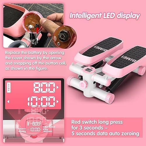 Mini Steppers for Exercise,Step Machine for Exercise at Home,Portable Mini Stair Stepper, Stepper with Resistance Bands,Hydraulic,Carrying 330 Lbs,Fitness Stepper for Full Body Workout - Image 3
