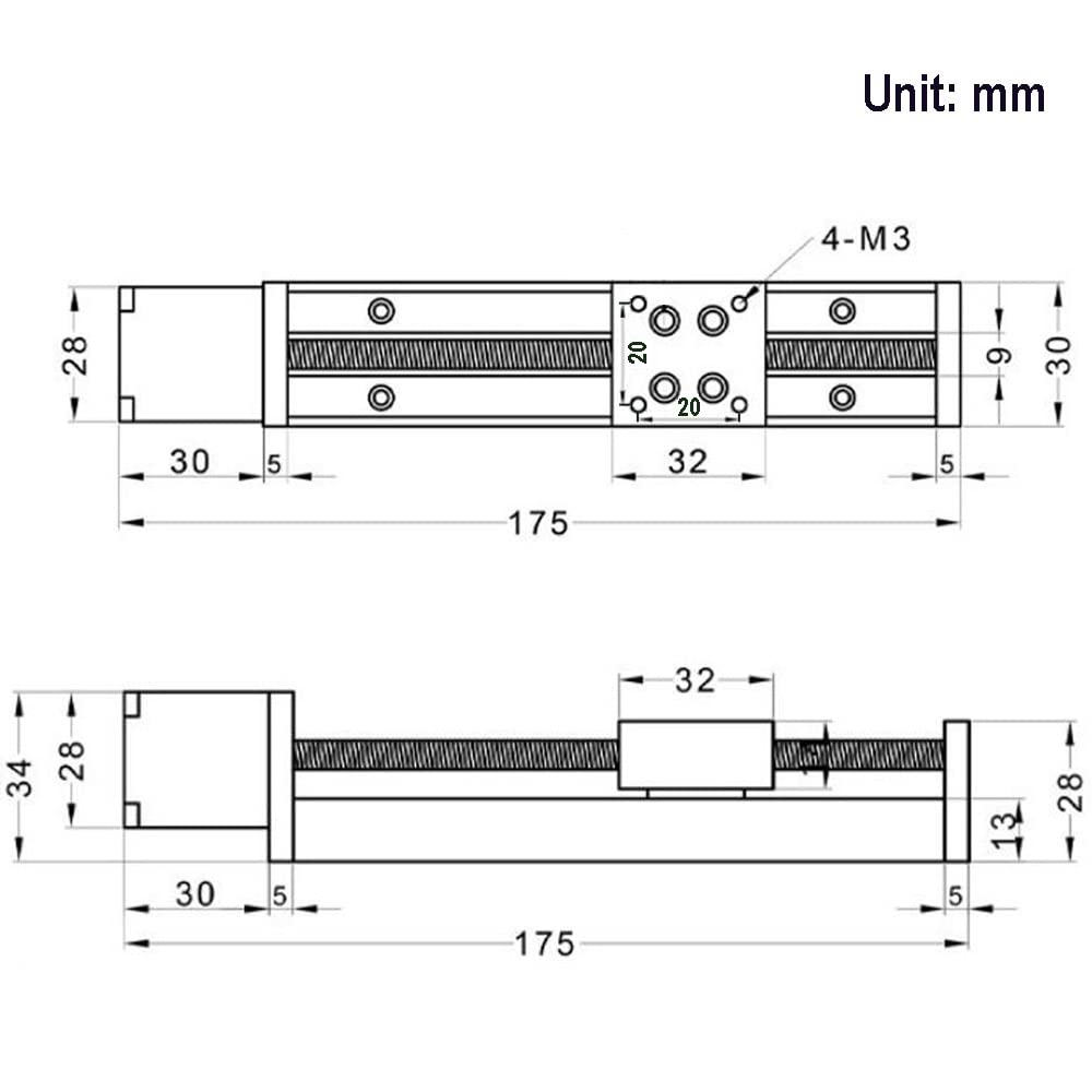 100mm Effective Travel Length Mini Linear Rail Guide Lead Screw T6x1 with NEMA11 Stepper Motor for DIY/CNC Router Parts X Y Z Linear Stage Actuator - Image 5