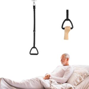 Bed Trapeze for Elderly-Ceiling Mounted Trapeze for Bed Mobility Transfer，Stand Ladder Bed Helper for Disabled，Pull Up Bar Bed with Adjustable Cord,Suitable for Hospital, Bedroom