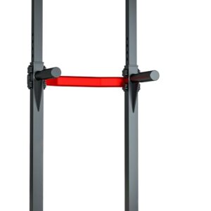 Power Tower Dip Station Pull Up Bar – Multi-Purpose Home Gym Equipment with Adjustable Height and Non-Slip Foot Pads – 330lbs/150kgs Capacity