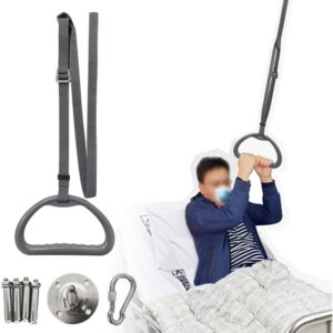 AOSSA Bed Trapeze for Elderly Pull Up, Stand Assist Lift Bar, Hospital Bedside Trapeze for Bed Mobility & Transfer, Ceiling Mounted Grab Bar, Stand Ladder Standing Helper for Disabled Handicap