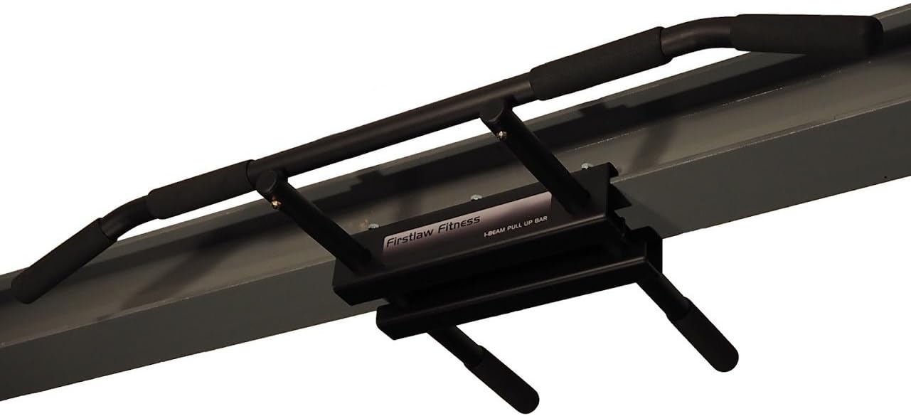 Firstlaw Fitness - 600 LBS Weight Limit - I-Beam Pull Up Bar - Long Bar with Bent Ends - Durable Rubber Grips - Black Label - Made in The USA!