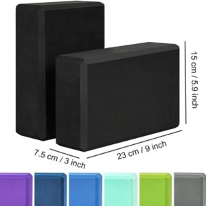 EXERZ Yoga Blocks 2 pack, Gym Blocks, Exercise Workout Fitness Bricks, Pilates Stretch Handstand Non-Slip