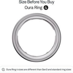 Oura Ring 4 – Silver – Size 8 – Size Before You Buy