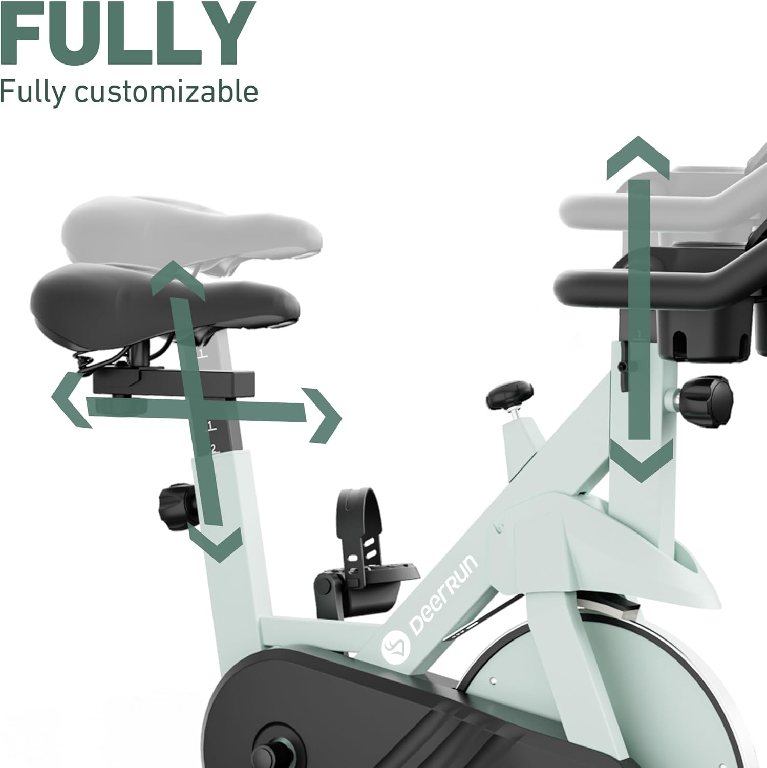 DeerRun Exercise Bike, Indoor Cycling Bike Brake Pad/Adjustable Magnetic Stationary Bike with App, Low Noise Workout Bike for Home Cardio 300lbs Weight Capacity with Pad Mount & LCD Monitor - Image 5