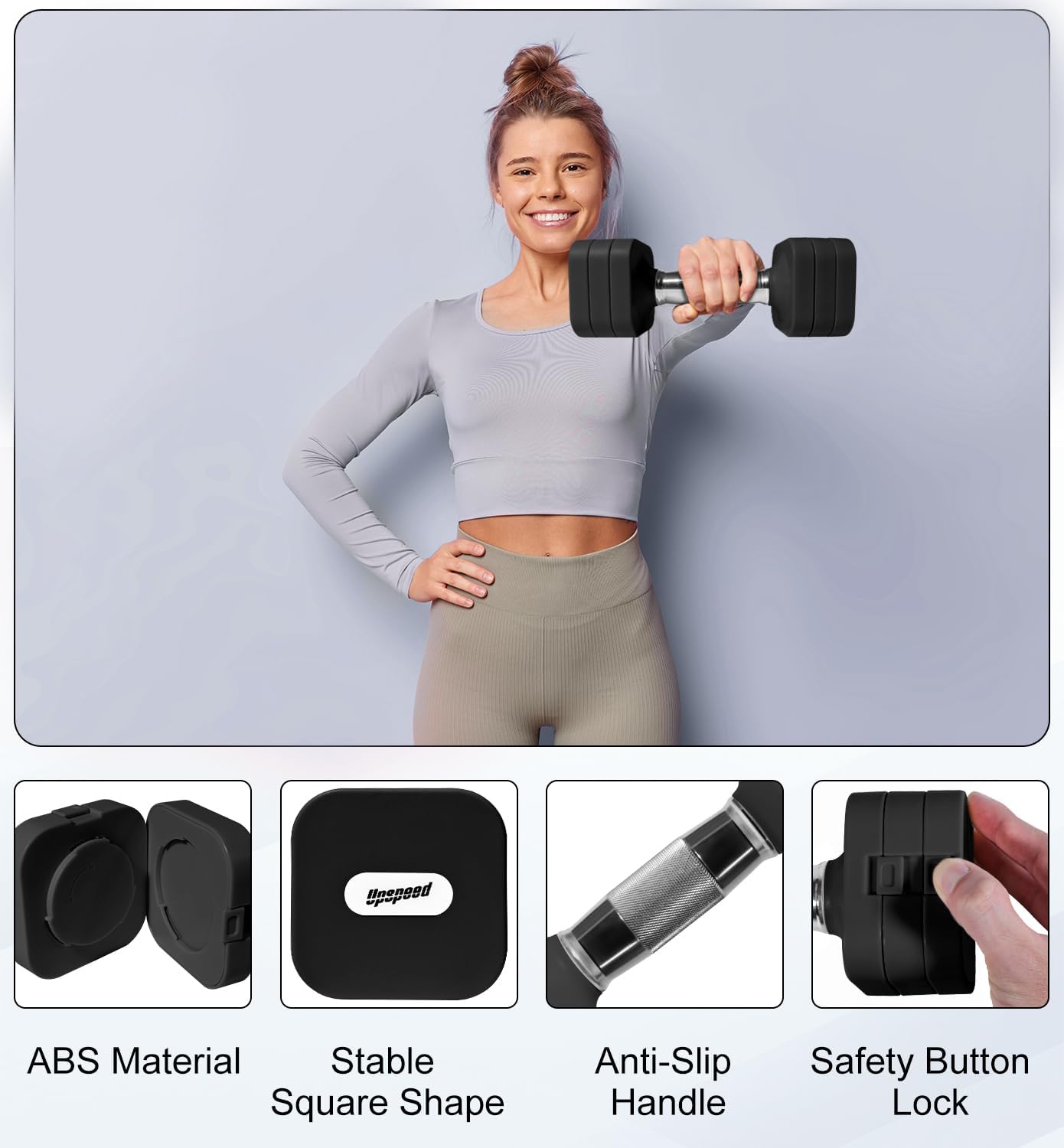 15LB 20LB 40LB 50LB Adjustable Dumbbell Set Free Weights Dumbbells Set for Women Men Hand Weights Sets Adjust Dumbbell Weight Sets for Home Gym Exercise Workout Strength Training Equipments - Image 4