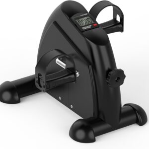 Under Desk Elliptical & Mini Exercise Bike – Seated Electric Leg Exerciser & Magnetic Pedal Machine for Seniors Arms & Legs Workout with Remote, LCD Display & Adjustable Resistance/Speeds