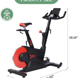 Magnetic Indoor Cycling Bike, 28lbs Flywheel Stationary Bike with Smart Knob Resistance, LCD Monitor & IPad Mount for Home Cardio