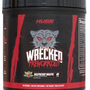 Wrecked Pre Workout, Advanced Formula, Boosts Energy, Focus, Pumps & Performance, 10g L-Citrulline, 6.4g Beta Alanine, 5g Tyrosine, 1g Alpha GPC, 375mg Fast-Acting Caffeine & More