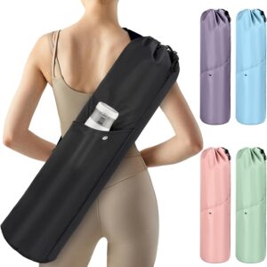 Yoga Mat Bag Waterproof Yoga Mat Carrying Bag with Adjustable Strap & Yoga mat storage cord and Multi-Functional Storage Pockets,Fits Gym, Class, Beach Park, Travel, Pink