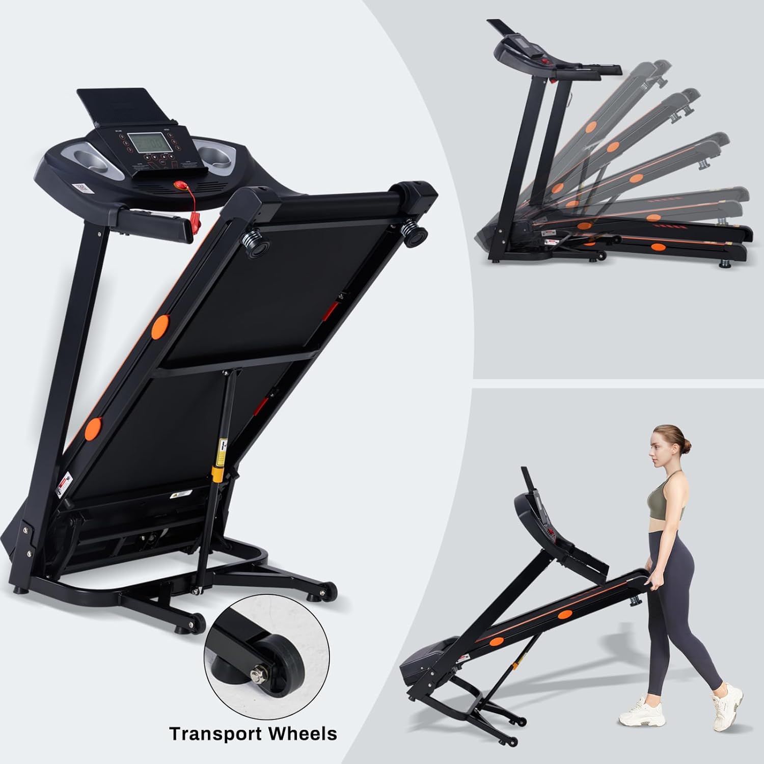 Treadmill with 15% Auto Incline, 3.0 HP Treadmills for Home with 18" Wide Running Belt, 0.5-10 MPH Speed, 300 LB Capacity, Shock Absorption, App Bluetooth - Image 7