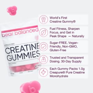 Creatine Gummies for Men & Women – Creapure® Creatine Monohydrate, L-Theanine, L-Tyrosine & B12 for Muscle Growth, Strength, Focus, Energy & Health – Low Calorie, Sugar-Free, & Vegan