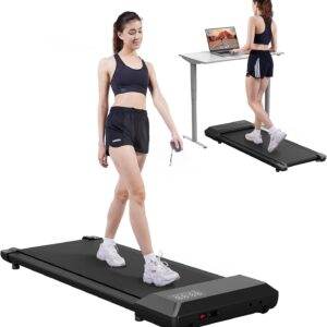 DeerRun Walking Pad, 2025 Smart Under Desk Treadmill, Treadmills for Home/Office, 2 in 1 Walking Pad Treadmill with LED Dispaly & Remote Control, Small Treadmill for Small Spaces