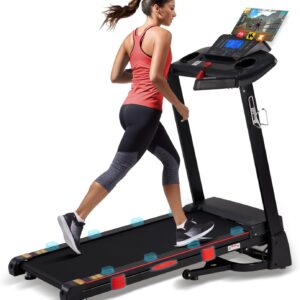 15% Auto Incline Treadmills for Home, 10 MPH Speed, 3.0 HP Foldable Treadmill, 18″ Wider Belt, 36 Programs, Running Treadmills for Home with Bluetooth APP