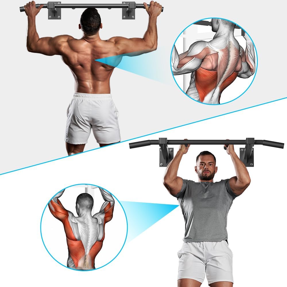 Wall Mount Pull Up Bar, Joist Mount Pull Up Bar, Beam and Rafter Mounted Chin Up Bar for Home Gym With Wood Mount and Wall Mount Screws - Image 3