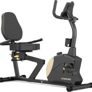 VANSWE Recumbent Exercise Bike, Recumbent Stationary Bikes for Home 400 LBS Weight Capacity, Exercise Bike for Home Seniors with Smart App and Bluetooth Connectivity, LED Display, Pulse Handle