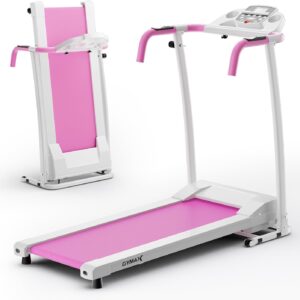GYMAX Foldable Treadmill, Freestanding Easy Assembly Folding Treadmill with 12 Preset Programs, LCD Monitor, Built-in Wheels & Pulse Sensor, Portable Compact Running Machine for Small Space