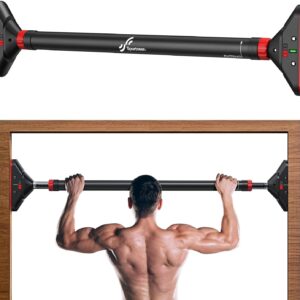 Sportneer Pull Up Bar: Strength Training Pull-up Bars without Screw – Adjustable Width Locking Mechanism Chin Up Bar, Thickened Steel Max Limit 440 lbs Upper Body Fitness Pullup Bars for Home