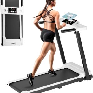 Folding Treadmill, 300LBS Capacity Compact Running Machine with LED Display, 3.0HP for Walking, Jogging & Running, Portable Treadmills for Home & Office Use
