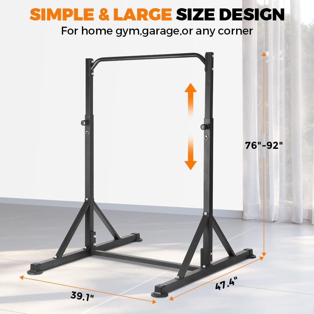 Pull Up Station, Power Tower Adjustable Pullup Bar Free Standing, Heavy Duty Multifunction Strength Training Pull Up Bar, Gym Workout Fitness Equipment Chin up Bar for Home Outdoor, 440LBS Capacity - Image 2