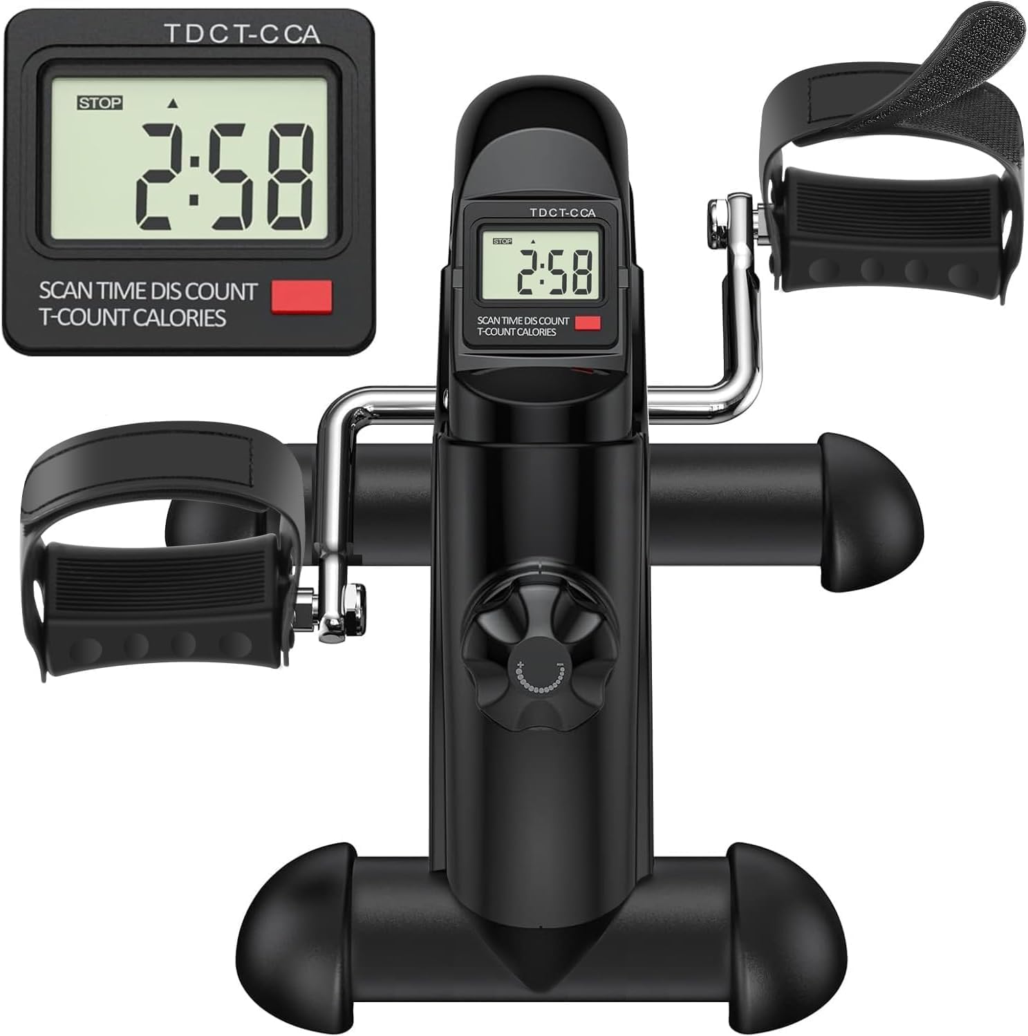 TABEKE Under Desk Bike Pedal Exerciser - Mini Exercise Bike for Arm/Leg Exercise, Pedal Exerciser for Seniors with LCD Display