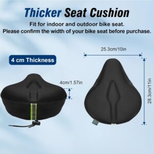 Zacro Bike Seat Cushion – Gel Padded Bike Seat Cover for Men Women Comfort, Extra Soft Exercise Bicycle Seat Compatible with Peloton, Outdoor & Indoor Bike Saddles