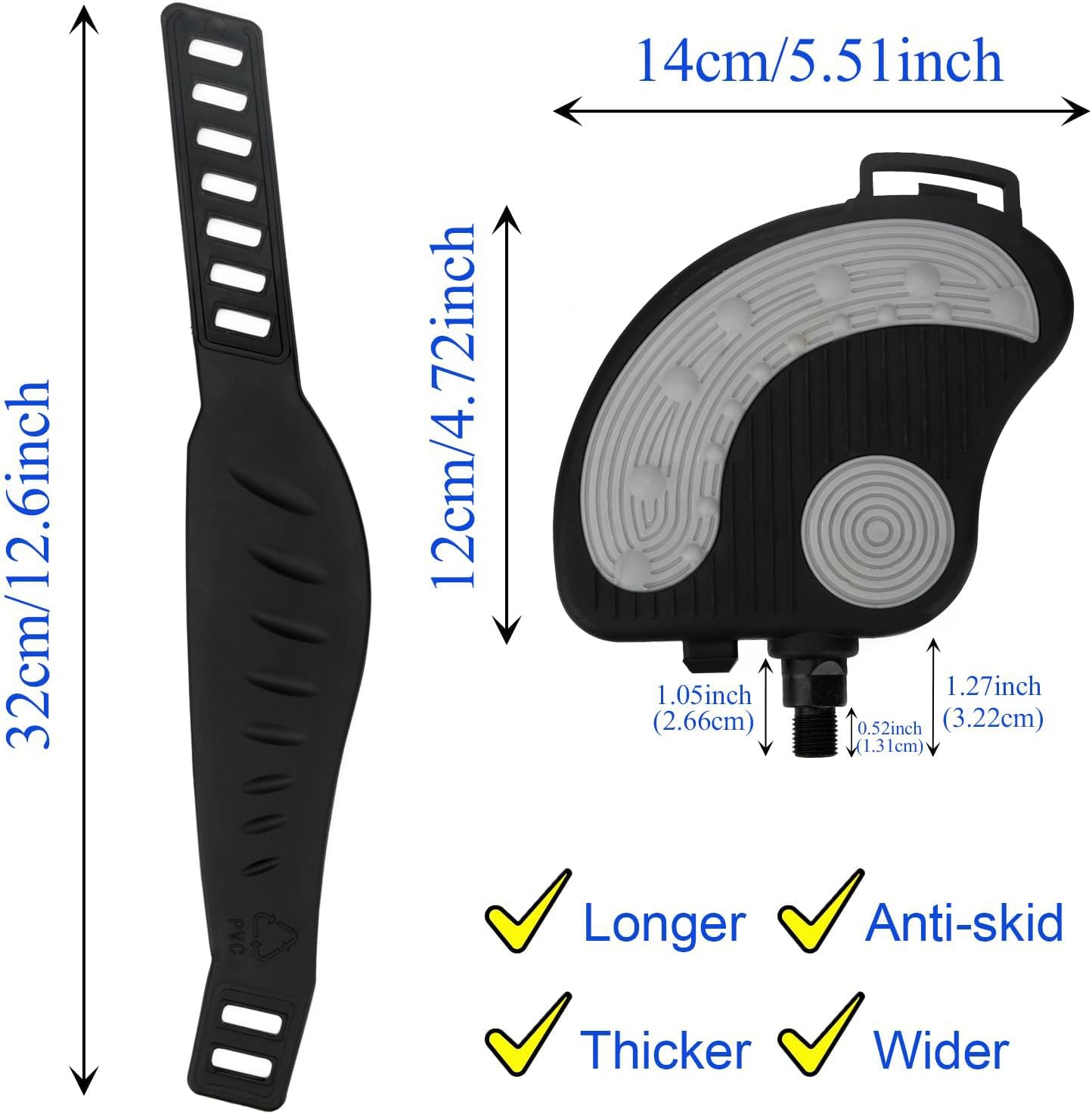 Exercise Bike Pedals with Straps for Peloton Bike, Spin Cycling Bike, Indoor Exercycle Bike, Stationary Recumbent Bicycle Replacement Parts - Image 4
