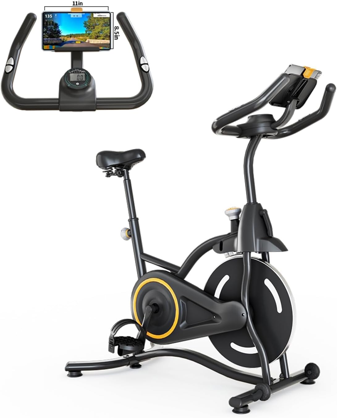 Exercise Bike Stationary Bikes for Home, Adjustable Resistance & Comfortable Seat Workout Bike, Quiet Indoor Cycling Bike with Digital Monitor, Phone Holder