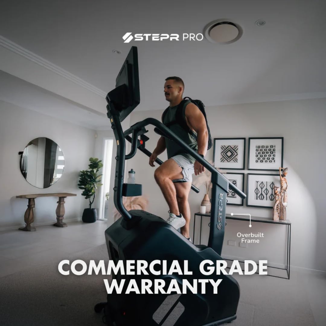 STEPR PRO Classic Stair Master with LED Touchscreen, Commercial Grade Stairmaster Machine for Home, 190 Steps/Min, Bluetooth Stepper Machine, Resistance Band Attachments, Mobile App, 400 lb Capacity - Image 6