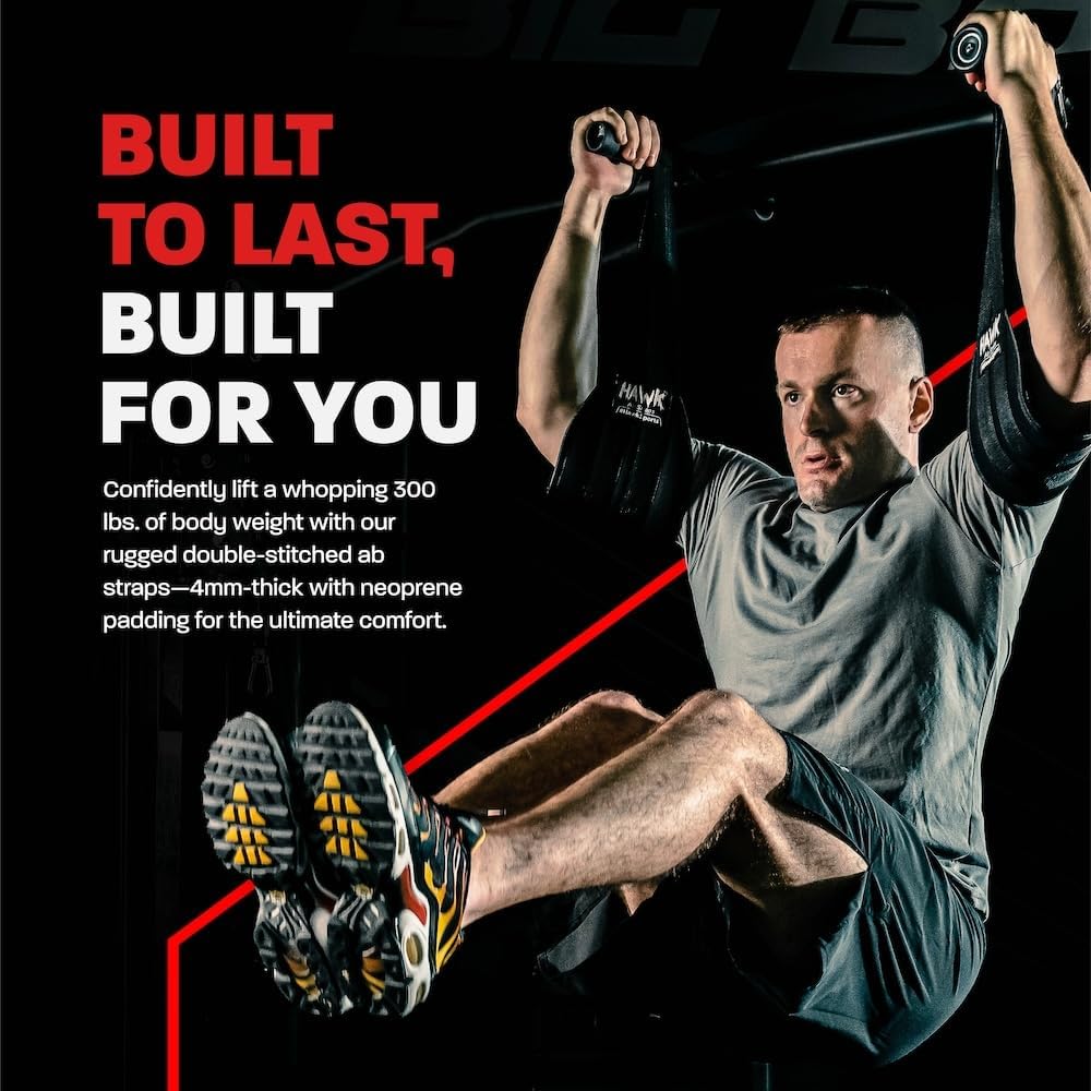 Hawk Sports Ab Straps for Men and Women, Ab Workout Equipment for Maximum Fitness and Bodybuilding Gains, Exercise Equipment for Fat Burning and Strength Training, Lifting Straps for Six Pack Abs - Image 4