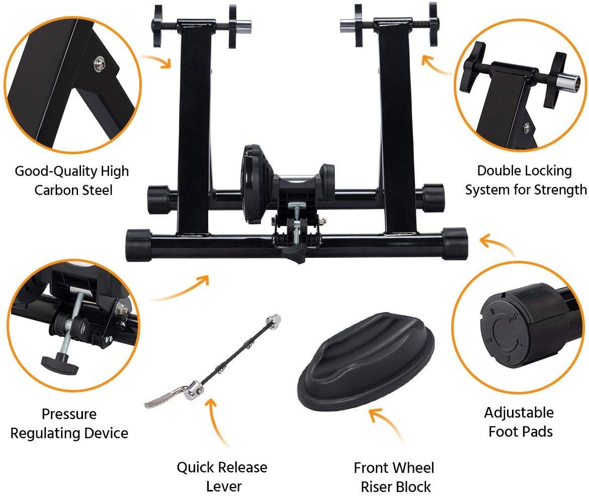Yaheetech Bike Trainer Stationary Bike Stand Magnetic Bike Trainer Stand for Indoor Riding Premium Steel Bicycle Trainer Accessories Fits for 26in-28in, 700C Wheels - Image 5