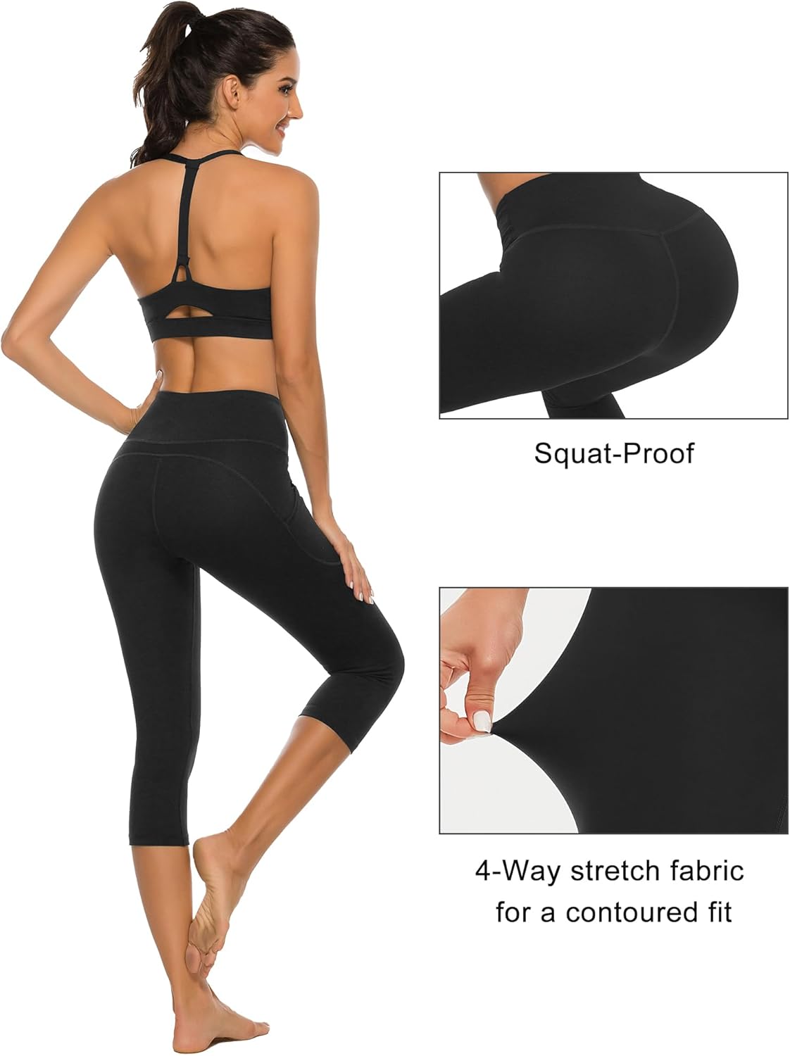 Stelle Women's Capri Yoga Pants with Pockets Essential High Waisted Legging for Workout - Image 5