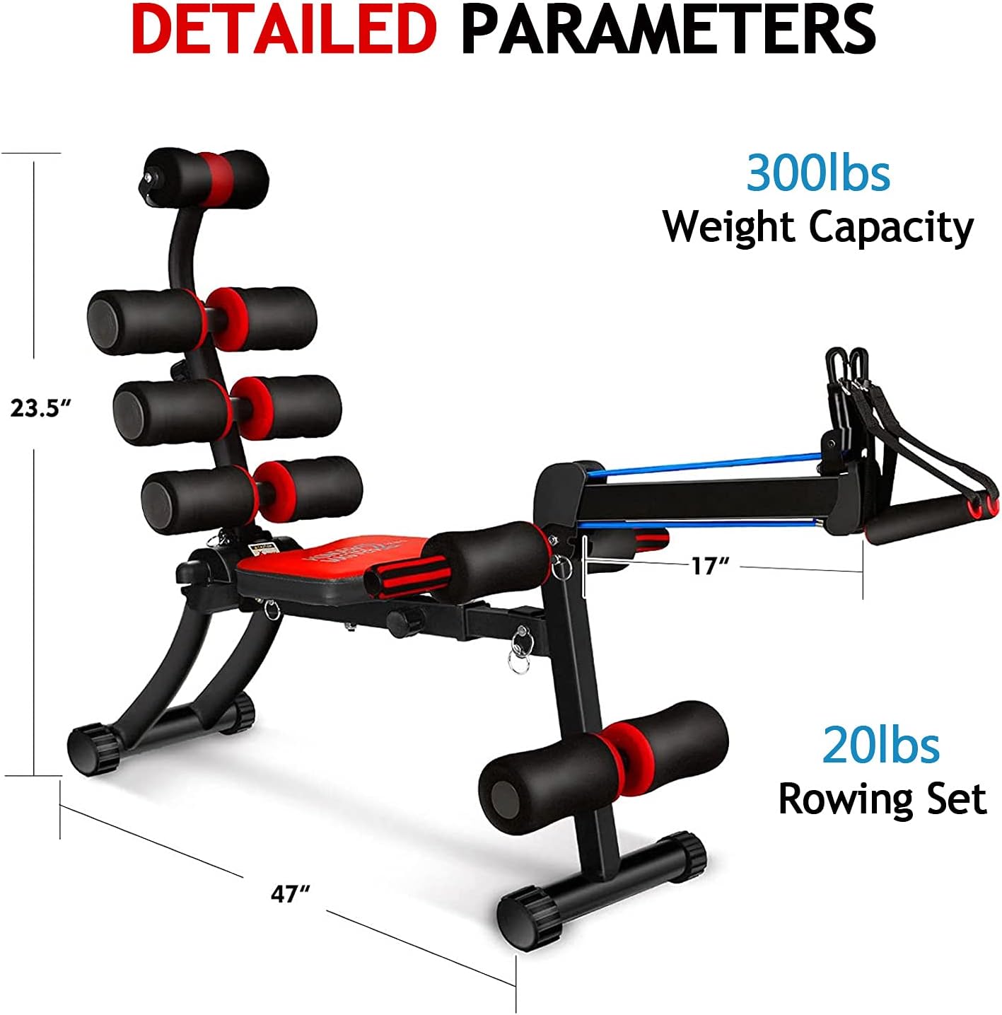 BODY RHYTHM 22 in 1 Wonder Master Core & Abdominal Workout Equipment, Foldable & Adjustable Rowing Machine, Core Strength Training& Abdominal Exercise Trainers with 22 Ways to Exercise for Home Gym. - Image 4