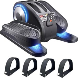 ESL Under Desk Elliptical – Portable Leg Exerciser for Seniors, Compact Seated Elliptical with Remote Control, LCD Display Electric Elliptical Trainers