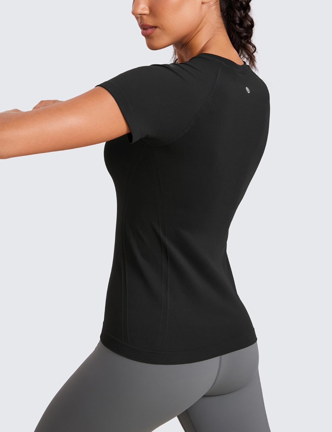 CRZ YOGA Seamless Workout Tops for Women Short Sleeve Athletic Tees Breathable Gym Running Yoga Shirts - Image 4