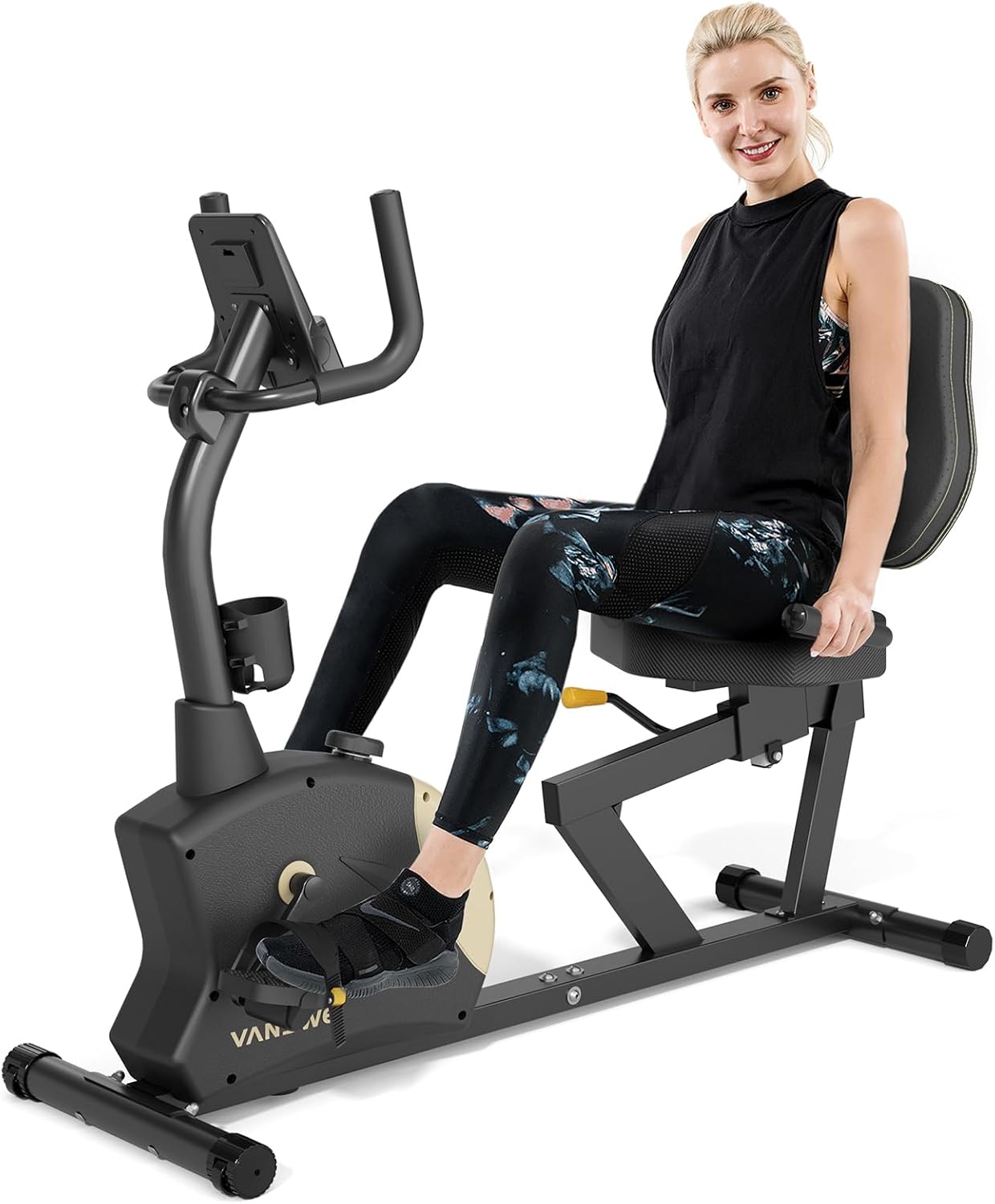 VANSWE Recumbent Exercise Bike, Recumbent Stationary Bikes for Home 400 LBS Weight Capacity, Exercise Bike for Home Seniors with Smart App and Bluetooth Connectivity, LED Display, Pulse Handle - Image 8