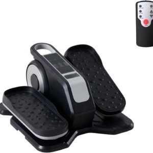 Under Desk Elliptical Machine, Portable Seated Pedal Exerciser with Remote Control, 3 Modes & 12 Adjustable Speeds, Quiet Fully Assembled Electric Leg Exerciser for Seniors Home Office
